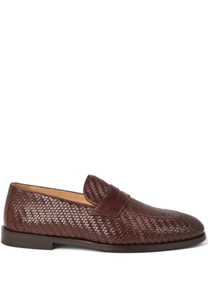 Brunello Cucinelli leather penny loafers - Brown