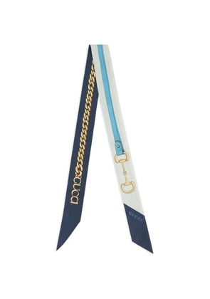 Gucci chain-print silk scarf - Blue