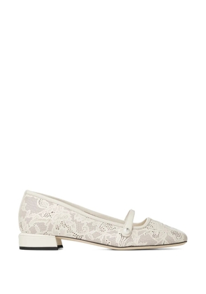 Jimmy Choo Elisa pearl laser-cut ballerina - White