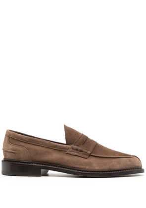 Tricker's penny-slot calf-suede loafers - Brown