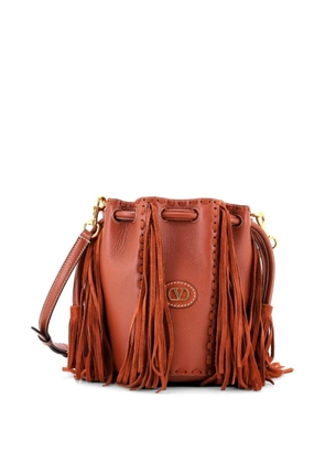 Valentino Garavani Pre-Owned Nellcote Leather with Suede Small bucket bag - Brown