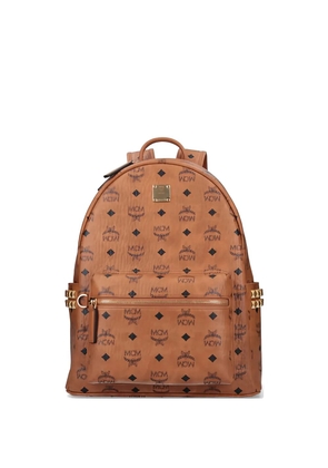 MCM logo studded backpack - Brown