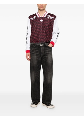 adidas patterned long-sleeved T-shirt - Black