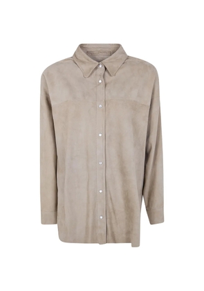 Salvatore Santoro fringed leather shirt - Neutrals
