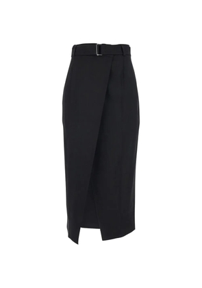 Tela belted wrap midi skirt - Black