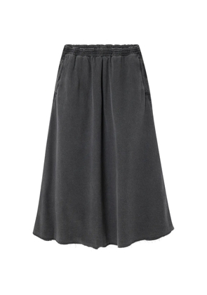 American Vintage Jazy elasticated A-line cotton midi skirt - Black