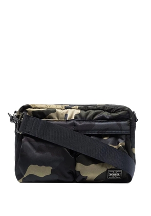 Porter camouflage logo patch shoulder bag - Black
