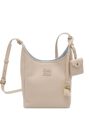 Miu Miu logo-debossed leather bucket bag - Pink