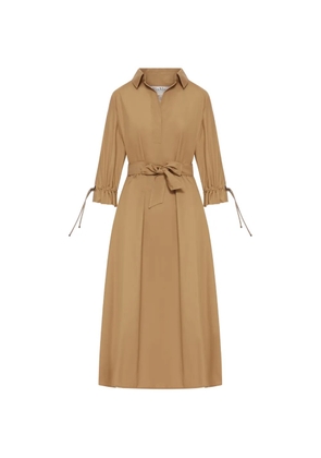 Max Mara tie-cuffs collared midi dress - Neutrals