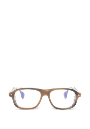 Sestini Eyewear striped browline frame glasses - Brown