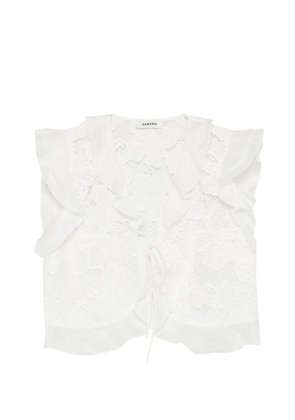 SANDRO ruffled-detail blouse - White