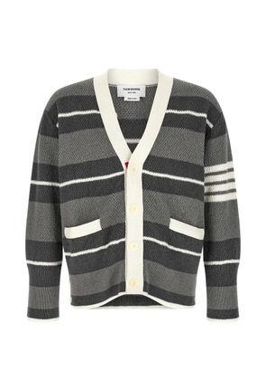 Thom Browne striped V-neck cardigan - Grey