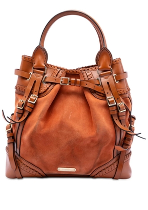 Burberry Pre-Owned 2000-2017 Suede and Calfskin Whipstitch Bridle tote bag - Brown