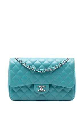CHANEL Pre-Owned 2014-2015 Jumbo Classic Lambskin Double Flap shoulder bag - Blue