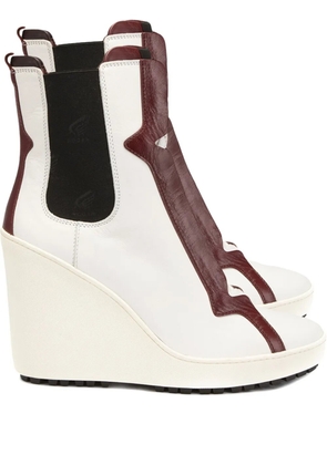Tod's wedge panelled boots - White