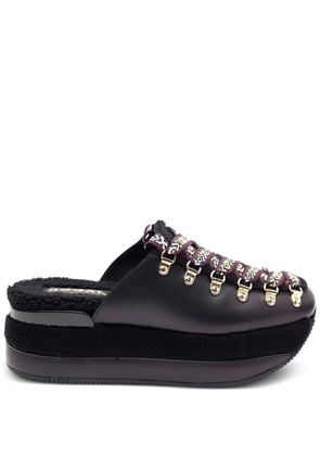 Hogan H466 platform lace-up mules - Black