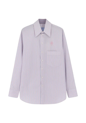 Seafarer logo-embroidered striped shirt - White