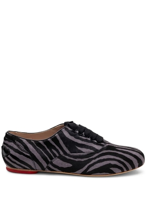 Hogan zebra-print leather loafers - Black