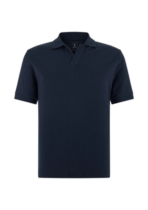 Boggi Milano jacquard open-collar polo shirt - Blue