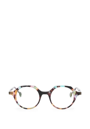 L.A. EYEWORKS Quill geometric-frame glasses - Brown