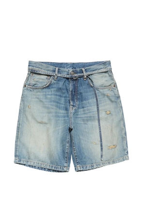 Acne Studios distressed denim shorts - Blue