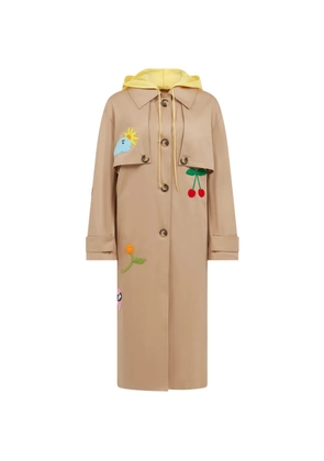 Mira Mikati embroidered hooded coat - Neutrals