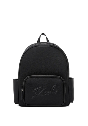 Karl Lagerfeld embossed-logo backpack - Black