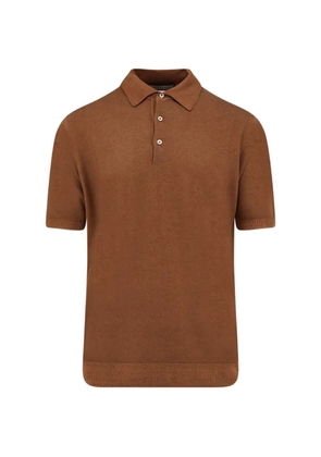 Corneliani ribbed polo shirt - Brown