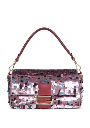 FENDI Baguette sequin-embroidered shoulder bag - Pink