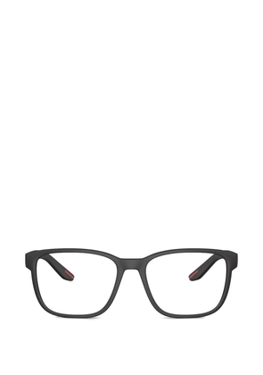 Prada Linea Rossa rectangle-frame stripe-detail glasses - Black