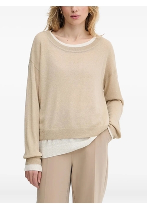 BOSS crew-neck top - Neutrals