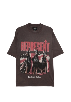 Represent Dream On Tour dog-graphic T-shirt - Brown