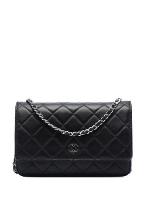 CHANEL Pre-Owned 2014 CC Quilted Lambskin Wallet On Chain crossbody bag - Black