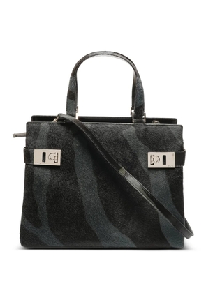 Ferragamo Pre-Owned 1990s HArako zebra-pattern tote bag - Black