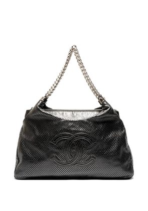 CHANEL Pre-Owned 2008-2009 interlocking-CC leather shoulder bag - Black