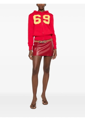 Gimaguas number hooded cardigan - Red