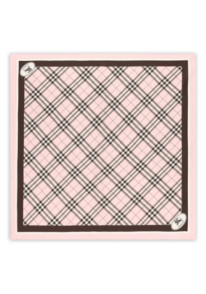 Burberry check-pattern logo scarf - Pink