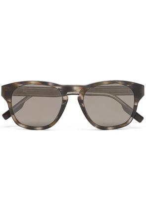 Zegna tortoiseshell round-frame sunglasses - Brown