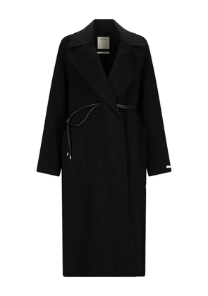 Sportmax tie-cord detail single-breasted coat - Black