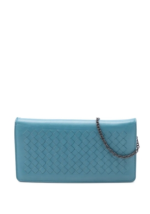 Bottega Veneta Pre-Owned 2012-2026 Nappa Intrecciato Continental Wallet on Chain crossbody bag - Blue