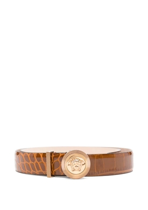 Versace Medusa-plaque embossed belt - Brown