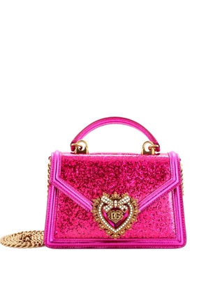 Dolce & Gabbana Pre-Owned Devotion Top Handle Bag Glitter Leather Small crossbody bag - Pink