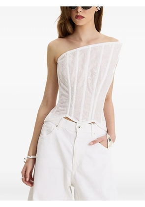 MOOS STUDIO Blanc Structure lace-panelled top - White