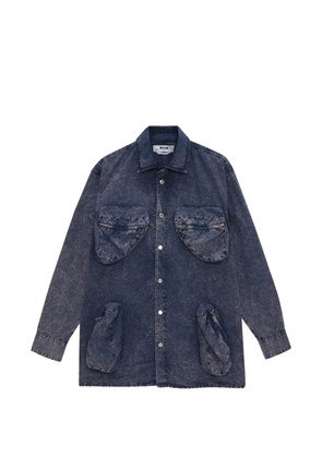 MSGM zippered pocket shirt - Blue