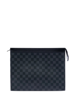 Louis Vuitton Pre-Owned 2010 Damier Graphite Pochette Voyage MM clutch bag - Black