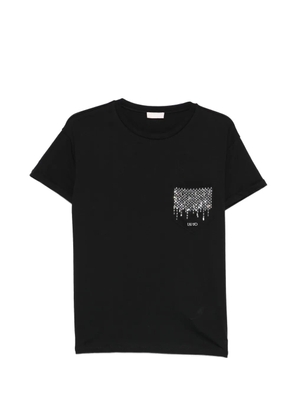 LIU JO embellished pocket T-shirt - Black
