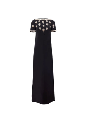 Carolina Herrera medallion-embroidered gown with bows - Black