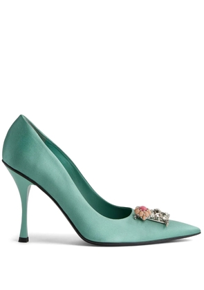DSQUARED2 D2 Crystal satin pumps - Green