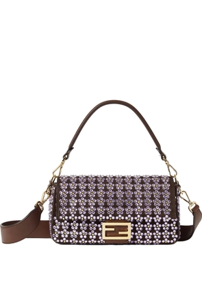 FENDI medium Baguette crystals-embellished shoulder bag - Brown