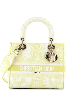 Christian Dior Pre-Owned Lady D-Lite Bag Embroidered Canvas Medium satchel - Yellow
